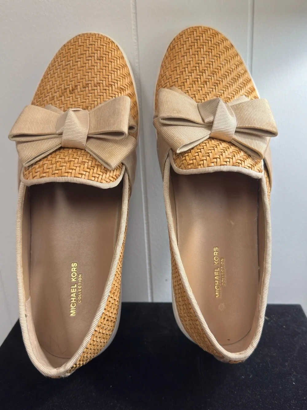 Michael Kors Collection Val Woven Bow Slip-On Sneaker